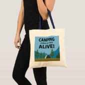 Camping laat me levendig kamperen tote bag (Voorkant (product))