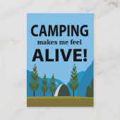 Camping laat me levendig kamperen visitekaartje (Voorkant)