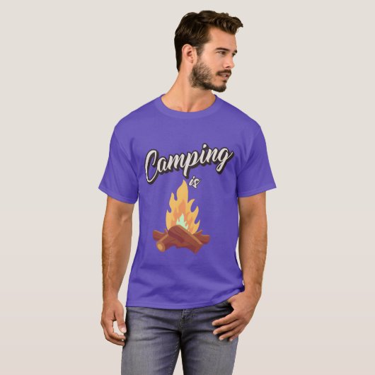 Camping lagerfeuer boy t-shirt (Voorkant volledig)