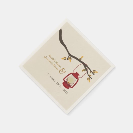 Camping Lantaarn Fall bruiloft servetten (Hoek)