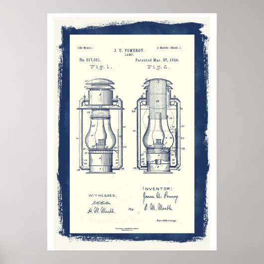  Camping Lantaarn Patent Poster (Voorkant)