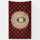 Camping Lantaarn Pset Baby shower Welkom Spandoek (Verticaal)