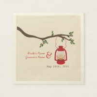 Camping Lantaarn + Tree Wedding Servetten