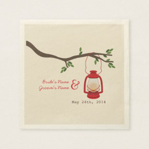 Camping Lantaarn + Tree Wedding Servetten