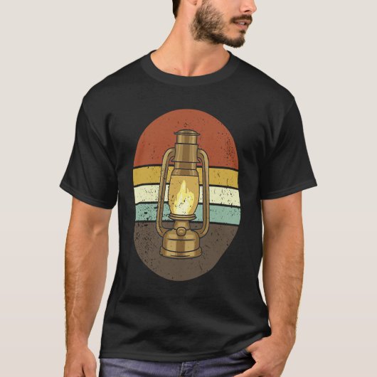 Camping Lantern 60s 70s Style Camping Lover Retro  T-shirt (Voorkant)