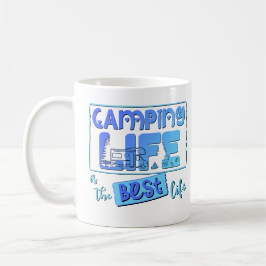 Camping Leben ist das beste Leben Koffiemok (Links)