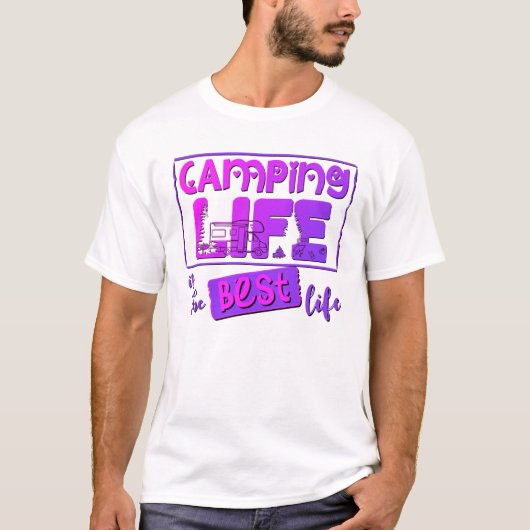 Camping Leben ist das beste Leben T-shirt (Voorkant)