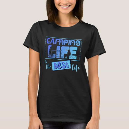 Camping Leben ist das beste Leben T-shirt (Voorkant)