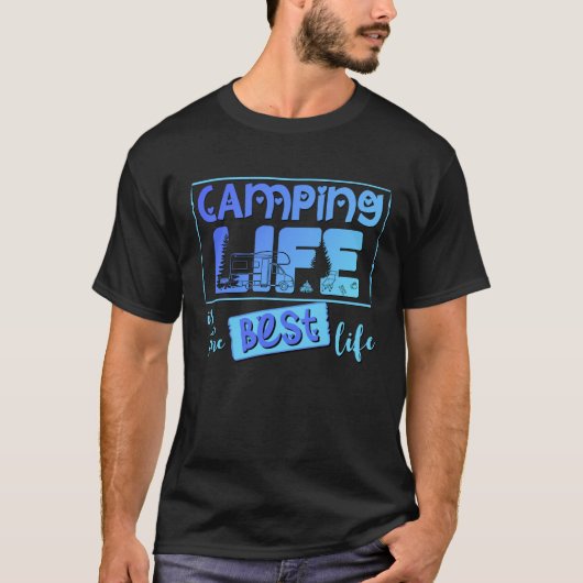 Camping Leben ist das beste Leben T-shirt (Voorkant)