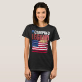 Camping Legend American Flag voor Husband Dad T-shirt (Voorkant volledig)