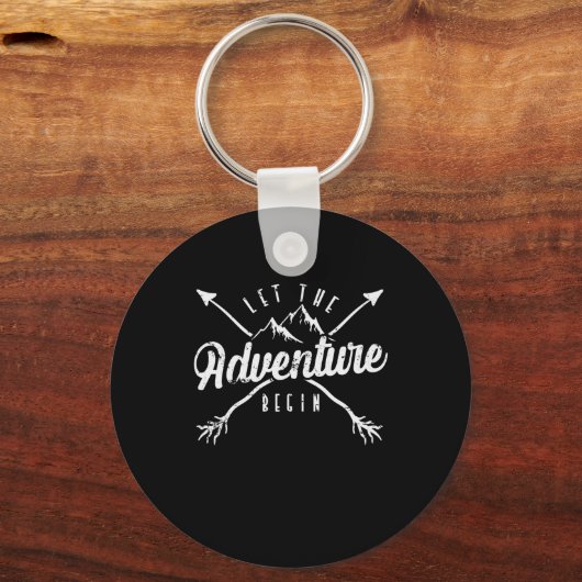 Camping "Let The Adventure Begin" Sleutelhanger (Voorkant)