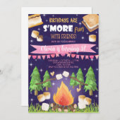 Camping leuker meisje verjaardag-uitnodiging. kaart (Voorkant / Achterkant)