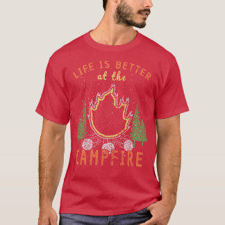 Camping leven is beter door het kampvuur 1 t-shirt