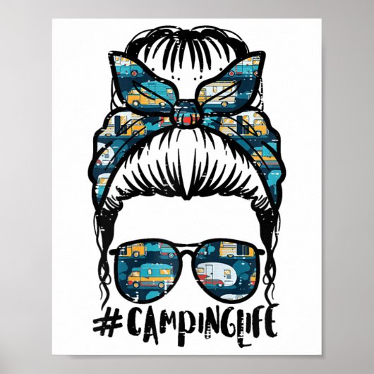 Camping Leven Rommelige Knot Kampeerder Moeder Vro Poster (Voorkant)