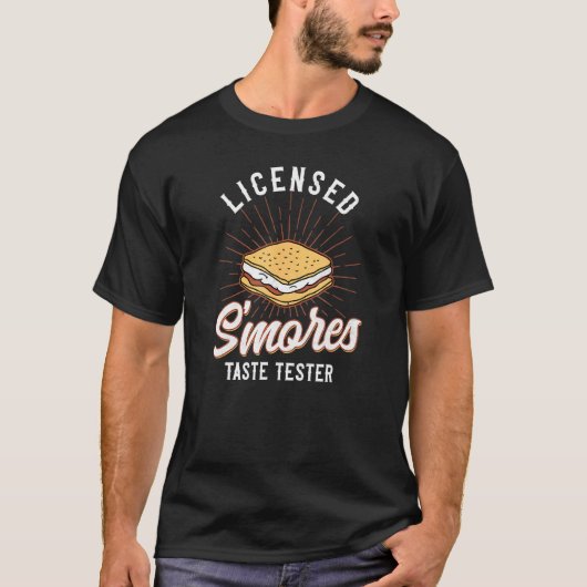 Camping Licensing Smores Taste Tester Campfire Mar T-shirt (Voorkant)