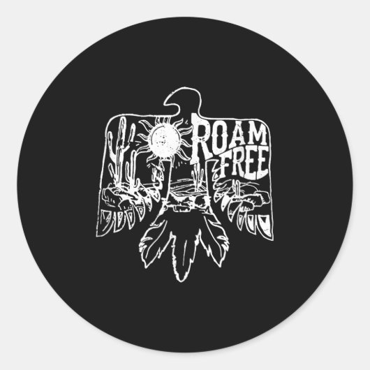 Camping Life Desert Thunderbird Zwerfvrij Ronde Sticker (Voorkant)