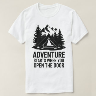 Camping Life Forest Tent Door Adventure Quote T-shirt