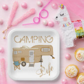 Camping Life Gezegde 5e wiel RV Camper Papieren Bordje (Feest)