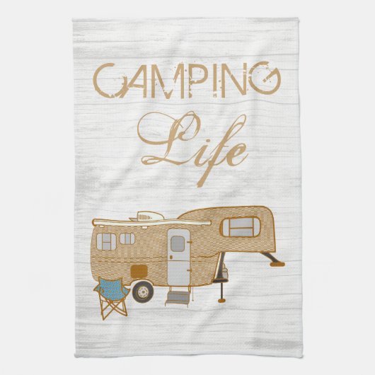 Camping Life Gezegde 5e wiel RV Camper Theedoek (Verticaal)