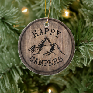 Camping Life Happy Campers Mountain Adventure Keramisch Ornament