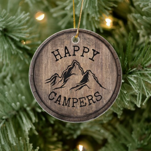 Camping Life Happy Campers Mountain Adventure Keramisch Ornament (Boom)