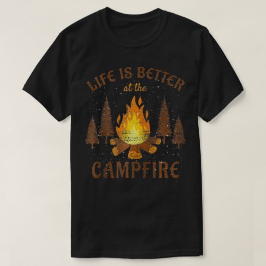 Camping Life is beter door kampvuur Zip T-shirt (Design voorkant)