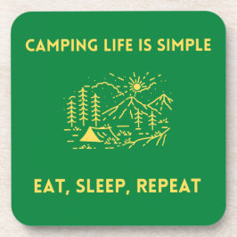 Camping Life is eenvoudig, Eat, Slaap, Herhaal Bier Onderzetter