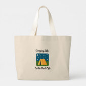 Camping Life is Het Beste Leven op een Grote Tote Bag (Achterkant)