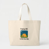Camping Life is Het Beste Leven op een Grote Tote Bag (Voorkant)