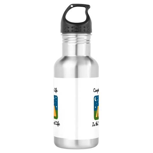 Camping Life is het beste leven Waterfles (Voorkant)