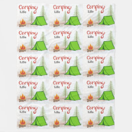 Camping Life Large Fleece Blanket Deken