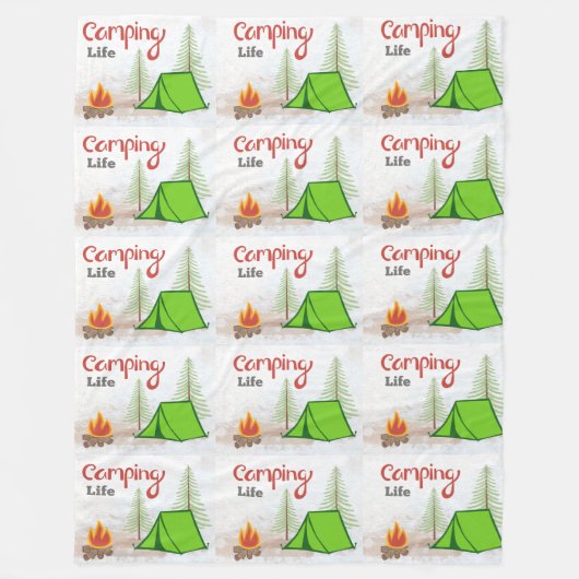 Camping Life Large Fleece Blanket Deken (Voorkant)
