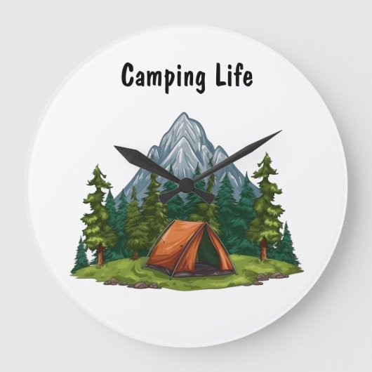 Camping Life, met een tent in de rugverpakking van Grote Klok (Voorkant)