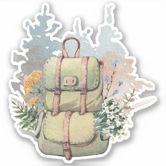 Camping Life Outdoor Backpacken Avontuur Sticker (Voorkant)