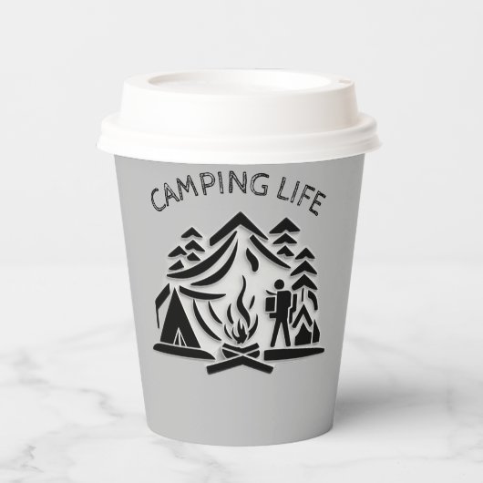 Camping Life Personaliseer Naam Tekst Koffie Papieren Bekers (Voorkant)