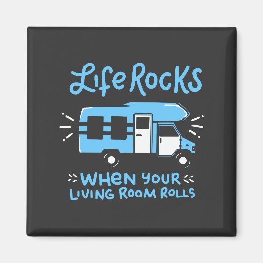 Camping - Life Rocks Magneet (Voorkant)