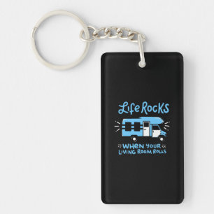 Camping - Life Rocks Sleutelhanger
