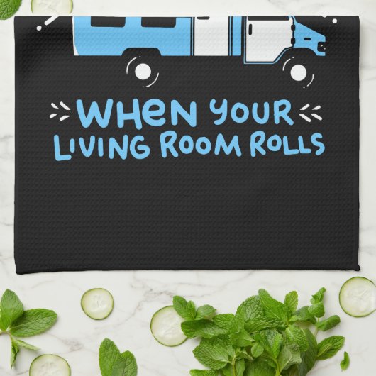 Camping - Life Rocks Theedoek (Gevouwen)