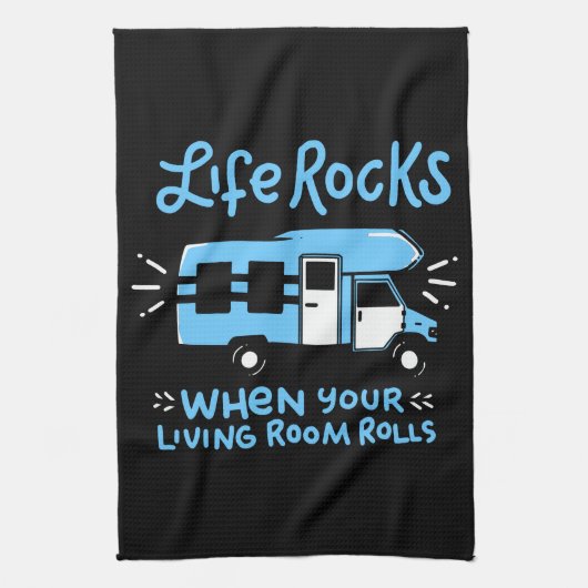 Camping - Life Rocks Theedoek (Verticaal)