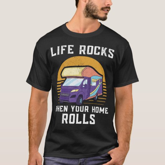 Camping Life springt als je thuis naar huis rolt T-shirt (Voorkant)