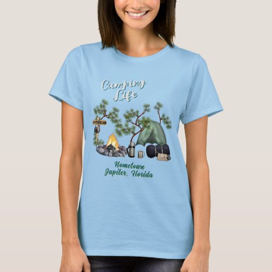 Camping Life Tent Camper T-shirt Hometown (Voorkant)