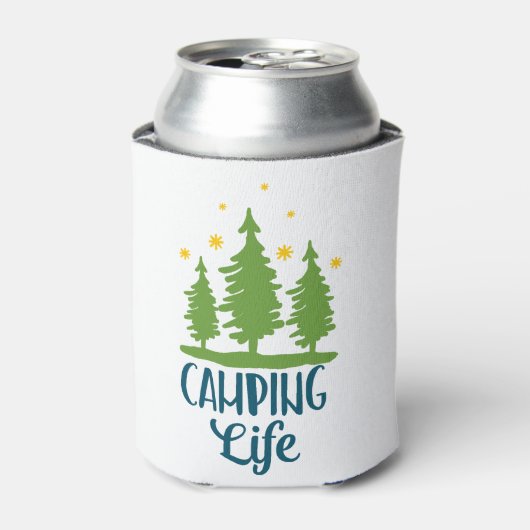 Camping Life Typografie Blikjeskoeler (Blikje Voorkant)