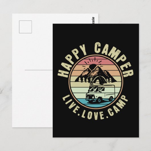 Camping - Live. Liefde. Kamp buiten Briefkaart (Voorkant / Achterkant)