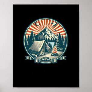 Camping Logo Zeer koele Sticker Poster