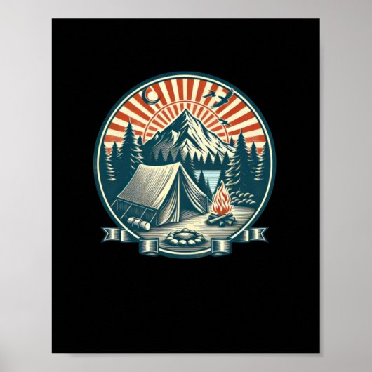 Camping Logo Zeer koele Sticker Poster (Voorkant)