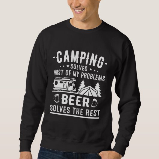 Camping lost de meeste van mijn problemen op Beer  Trui (Voorkant)