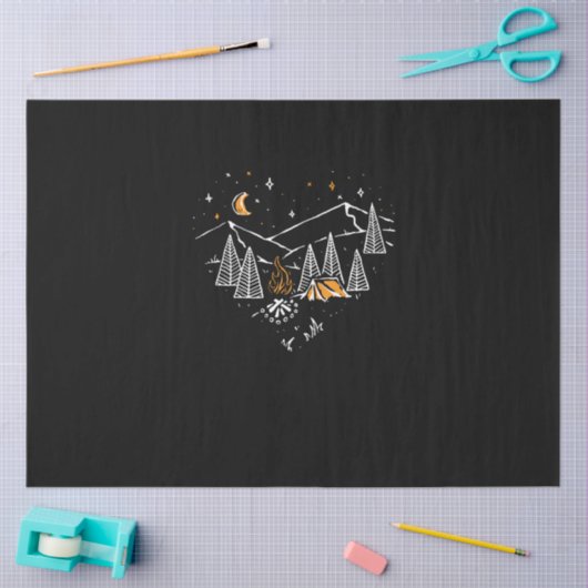 camping love hike natuur wild line tissuepapier (Craft)