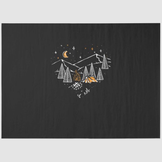 camping love hike natuur wild line tissuepapier (Voorkant)