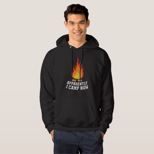 Camping Lover, Apparently I Camp Now Camper, Funny Hoodie (Voorkant volledig)