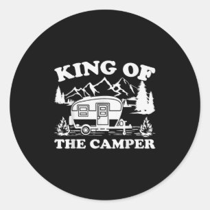 Camping Lover Camper van King of the Camper Ronde Sticker